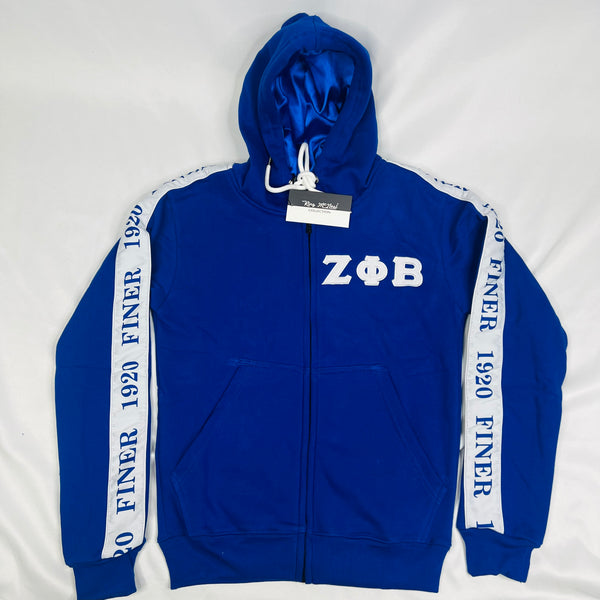 Zeta Blue Tapered Sweatsuit Jacket (Unisex Size)