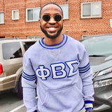 Phi Beta Sigma White Letter Chenille Crewneck