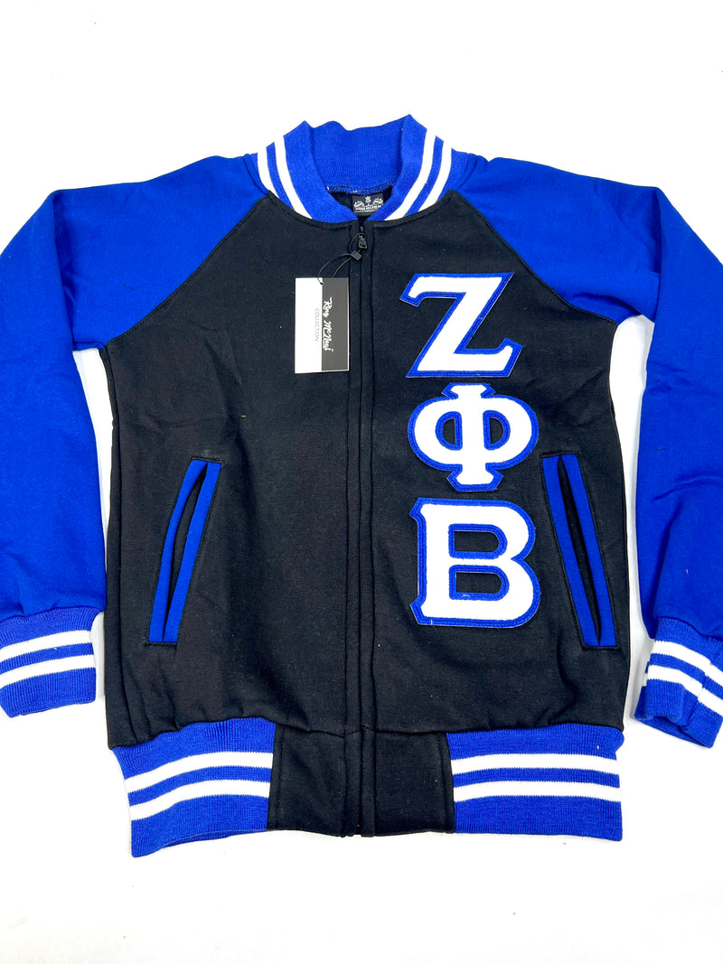 Zeta Black Varsity Fleece Jacket
