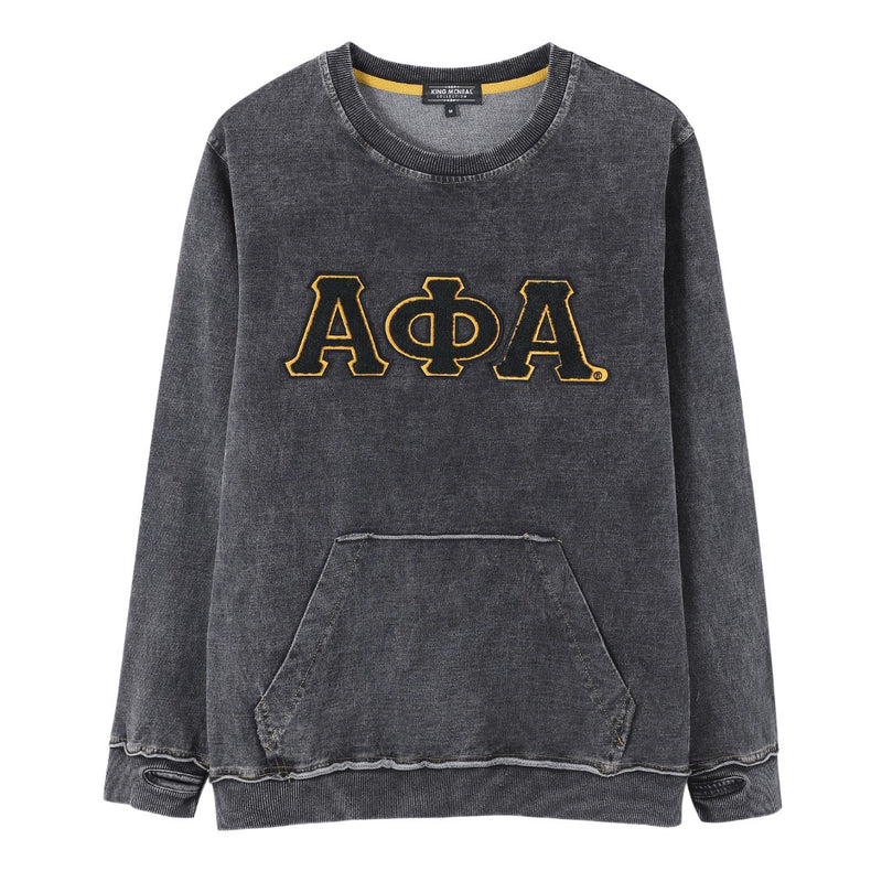 Alpha Denim Chenille Crewneck