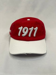 “1911” Kappa Alpha Psi Red & White distressed hat