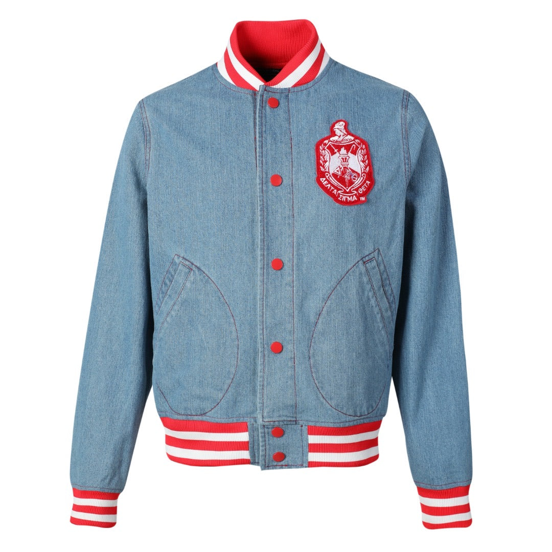Delta Denim Bomber Jacket Read Description
