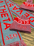 Delta Sigma Theta Grey Scarf and One Hat Set