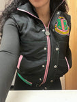 AKA Black Hooded Puffer Vest Sherpa Lining Read Description
