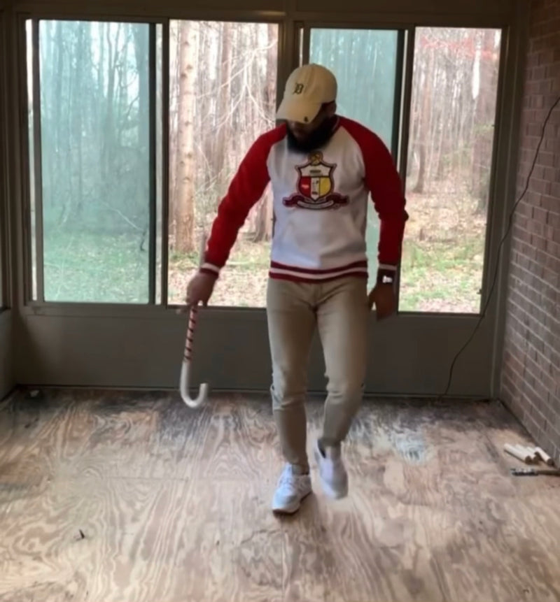 Kappa White/Red Crest Chenille Crewneck