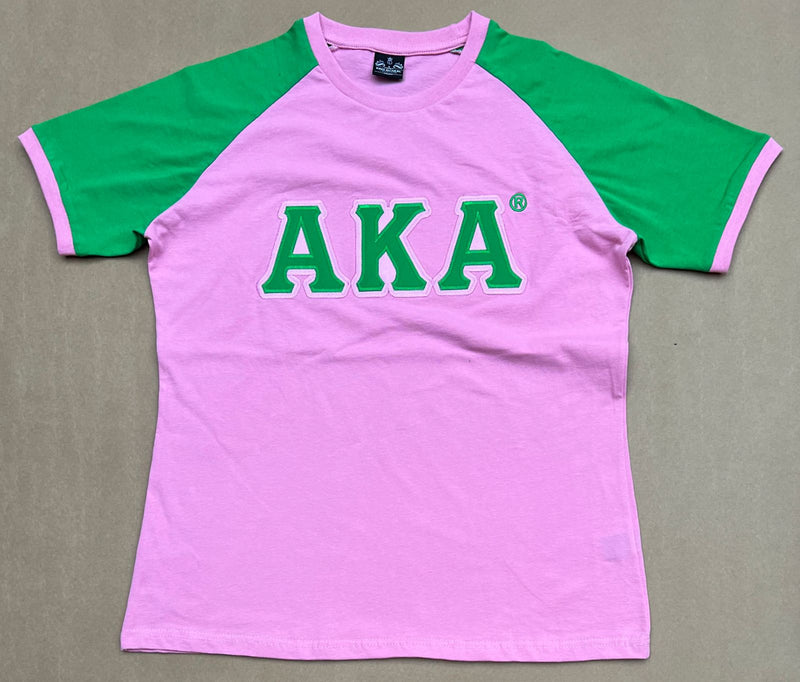 AKA Green/Pink Premium Raglan Shirt