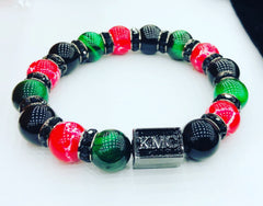 Red, green, black bracelet
